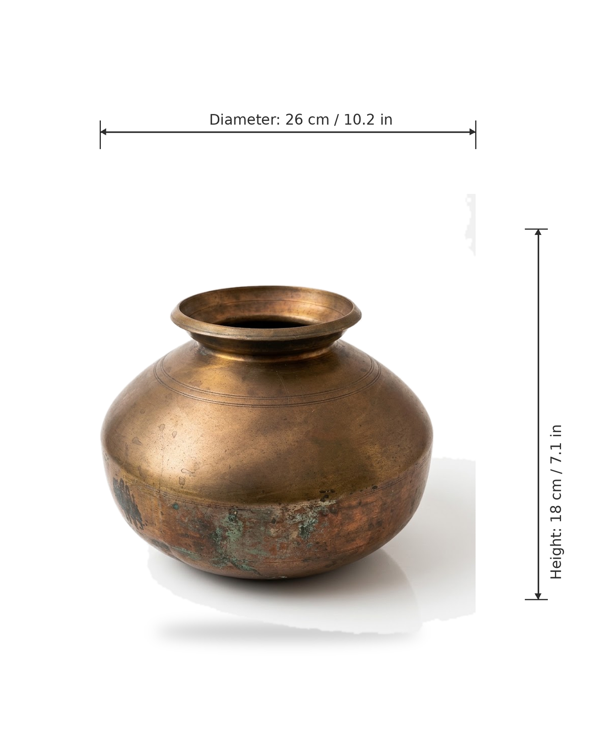 Antique Handcrafted Copper-Brass Pot (26x18 cm)
