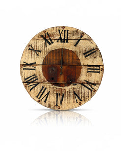 Teak Wood Roman Clock