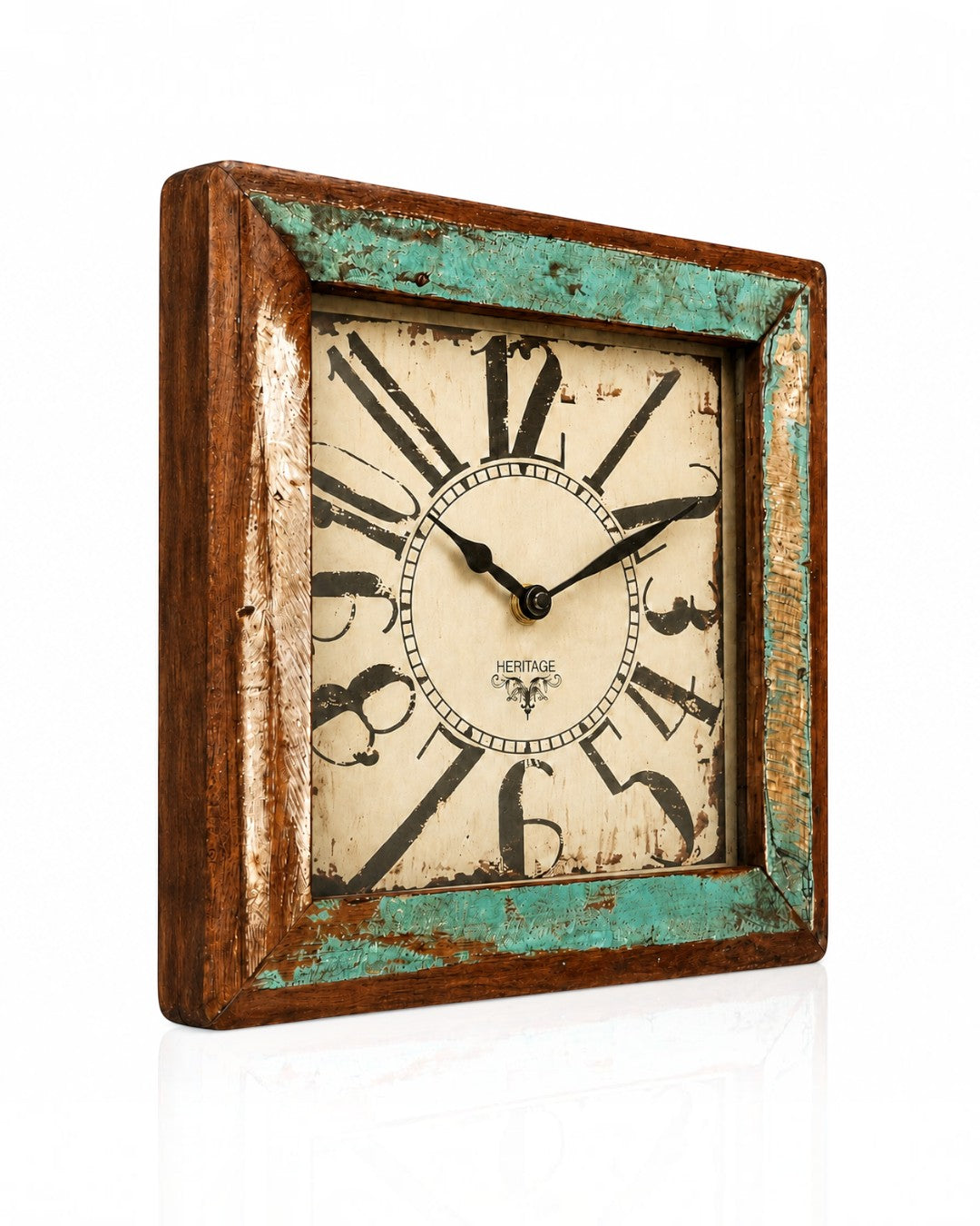 Vintage Recycled Wooden Dial Clock