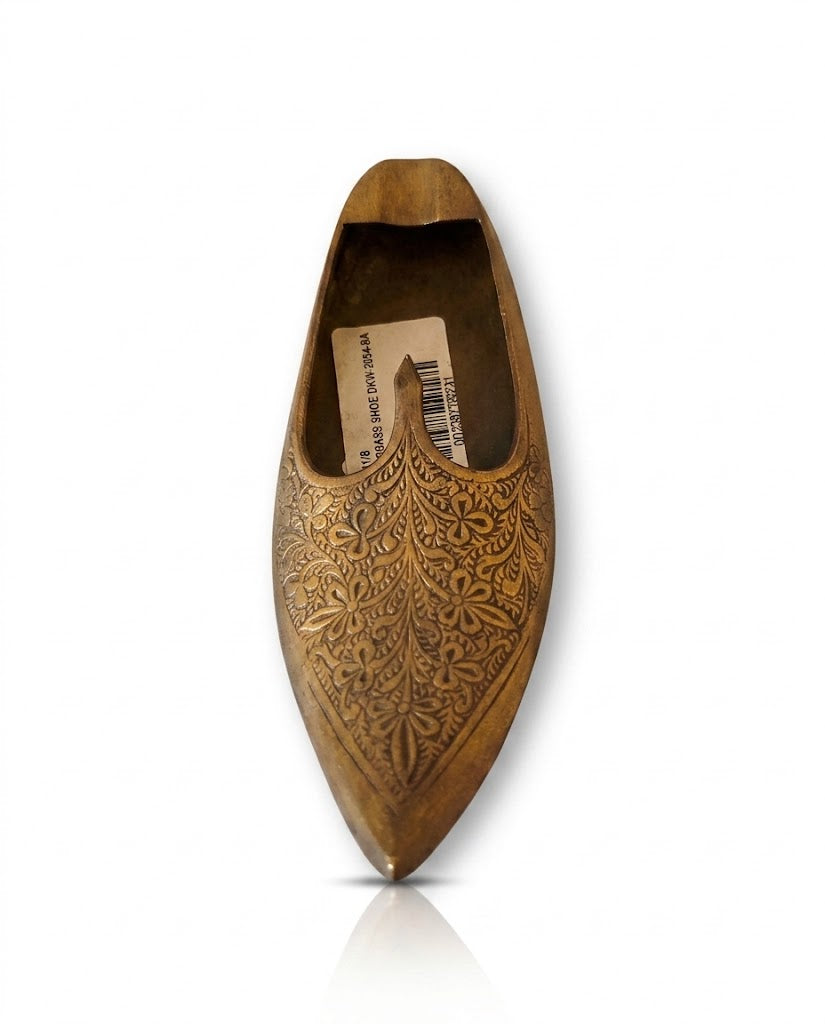 Vintage Brass Mojari Shoe Ashtray – 16.5x6x3 cm