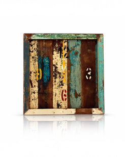 Multicolor Reclaimed Wood Clock