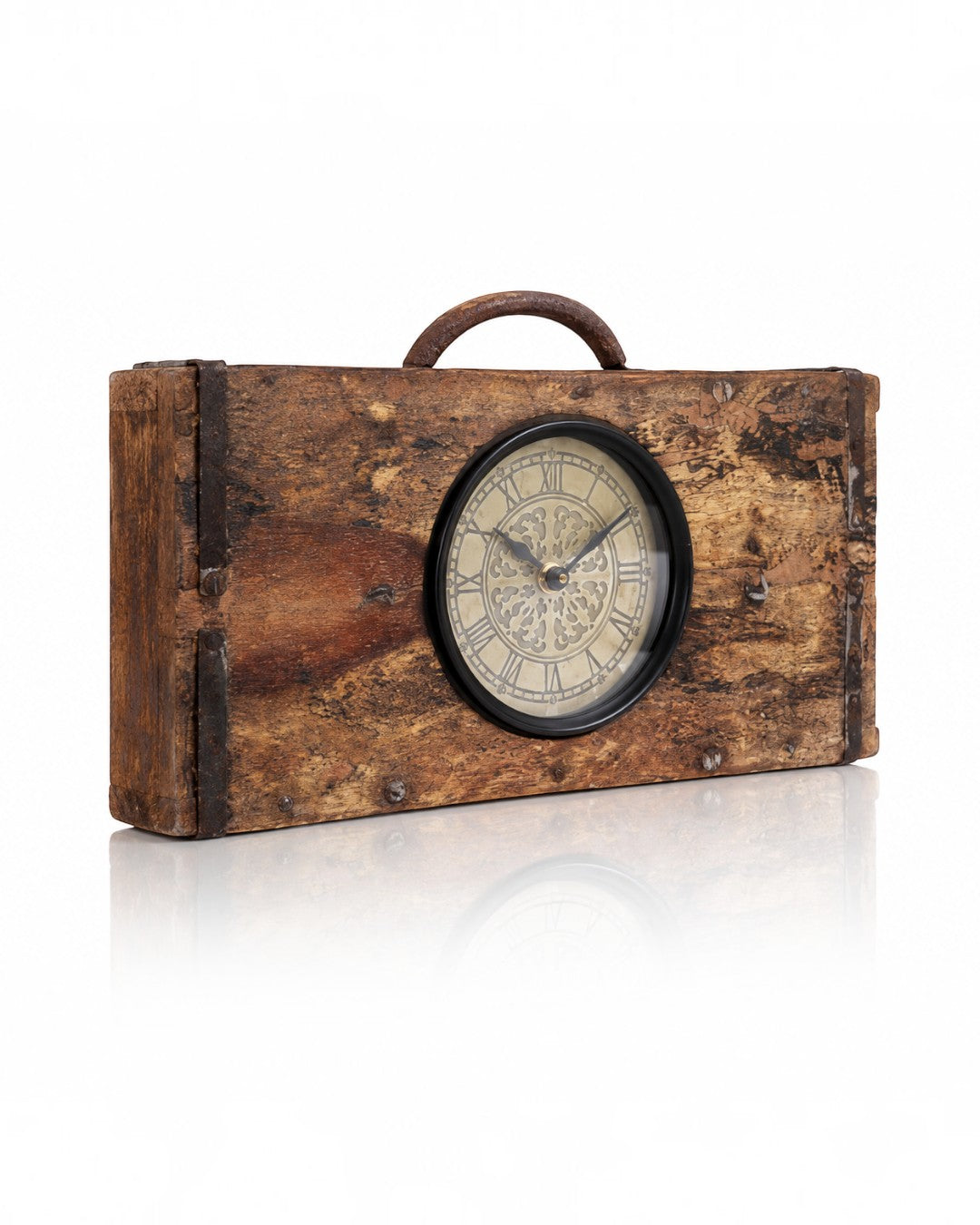 Recycled Iron Block Maker Clock