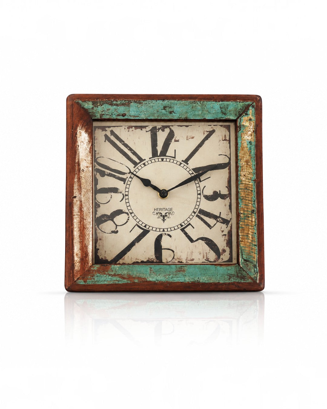 Vintage Recycled Wooden Dial Clock