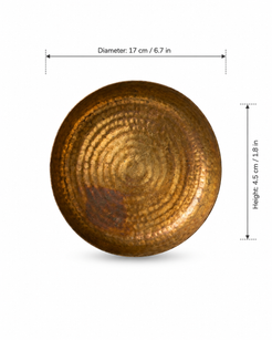Antique Hand-Hammered Brass Decorative Bowl (17x4.5cm)