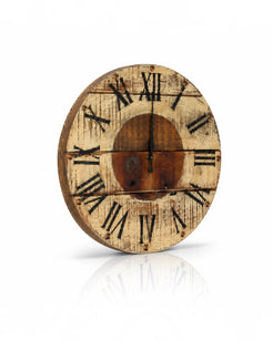 Teak Wood Roman Clock