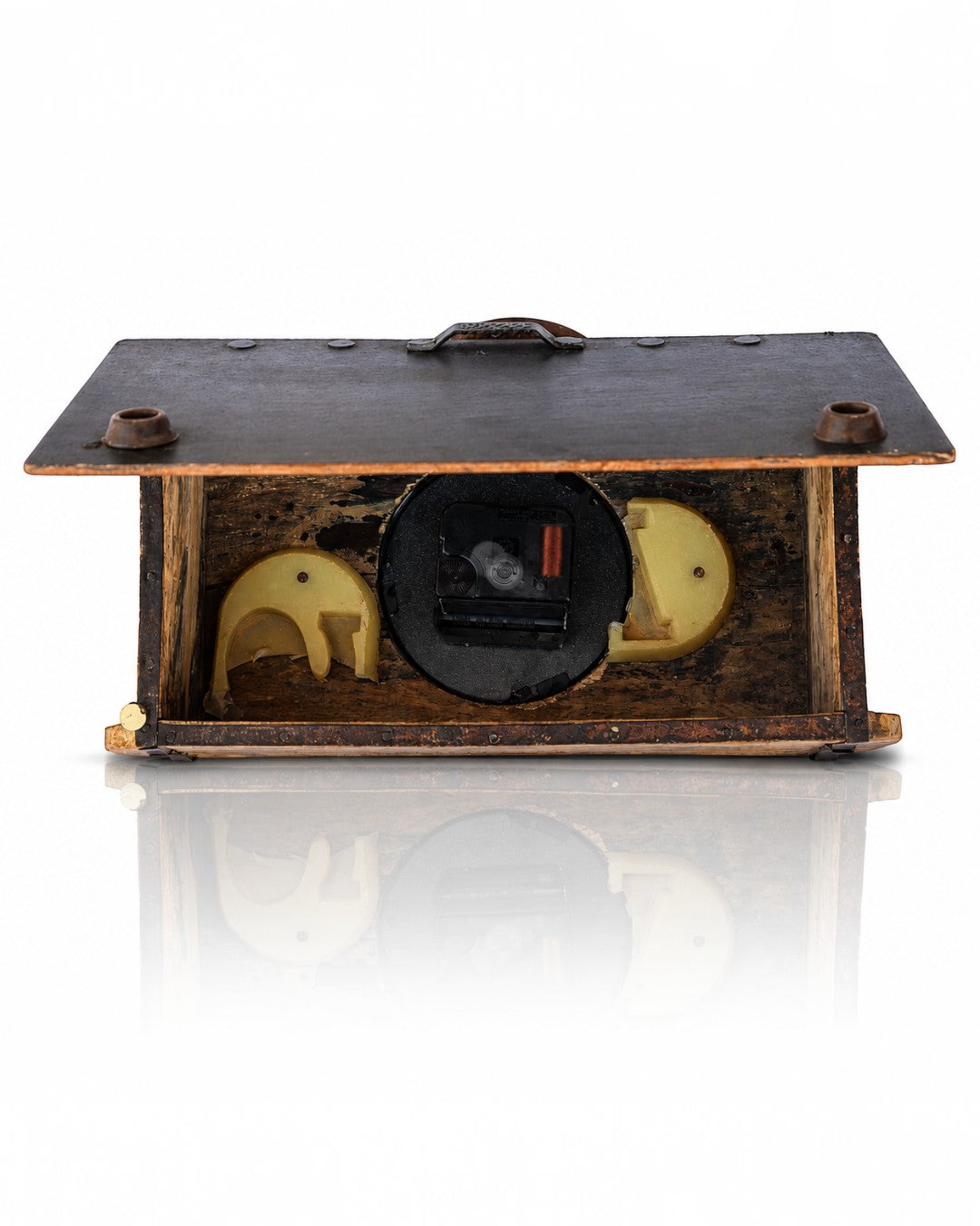 Recycled Iron Block Maker Clock