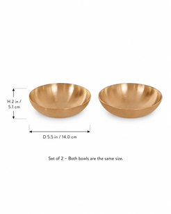 Bronze Finished Dessert Nut Bowl Set of 2, 100ML