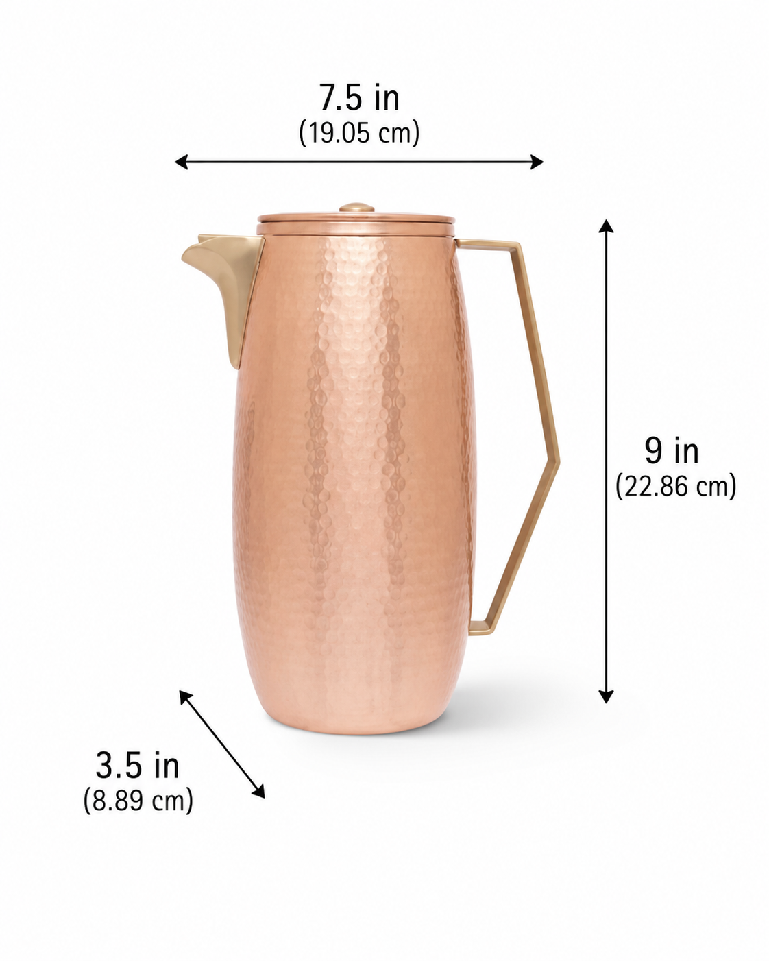 Copper Jug Round 2 Liter