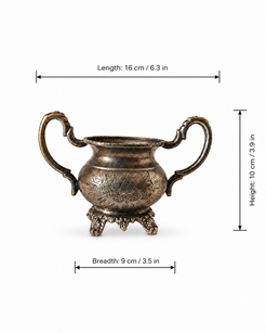 Antique Brass Footed Urn with Ornate Handles