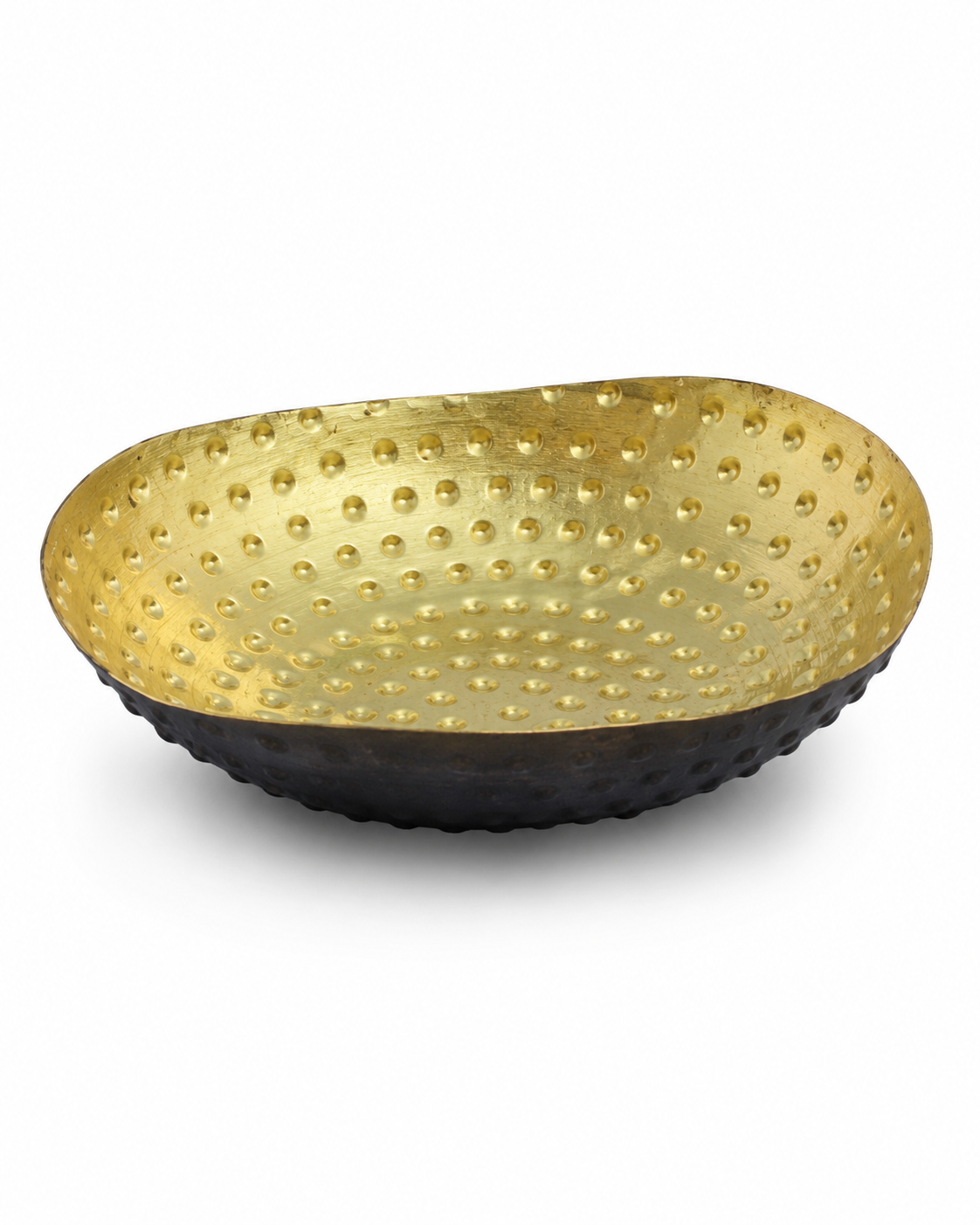 Brass Nail Hammered T-Light Set Of 2