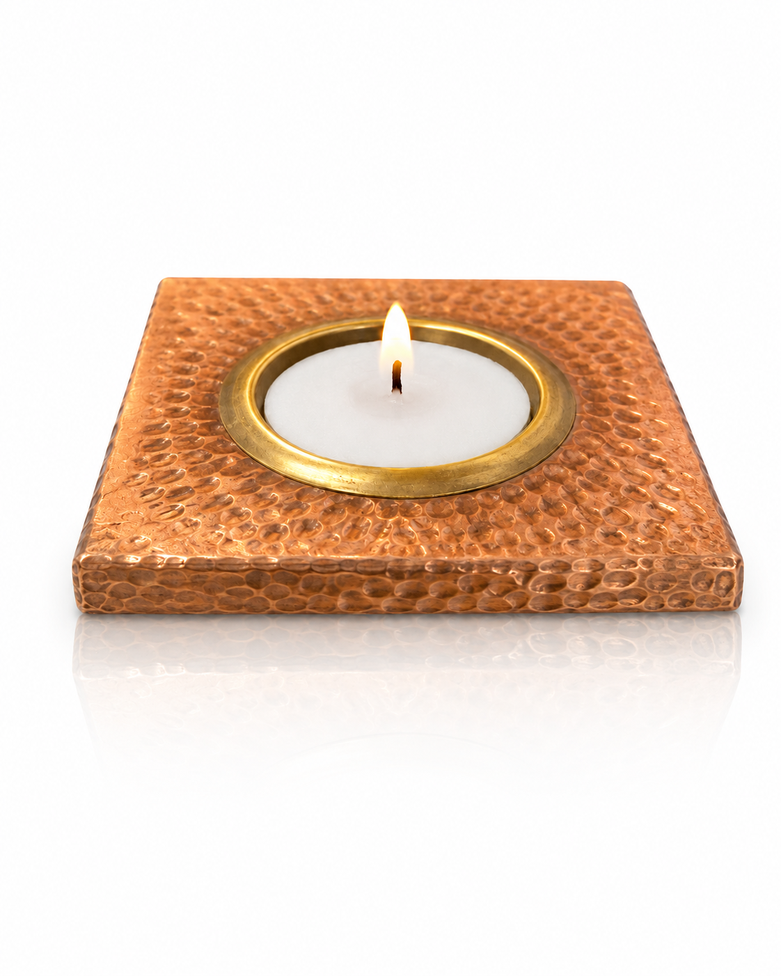 Copper & Brass Tea Light Square