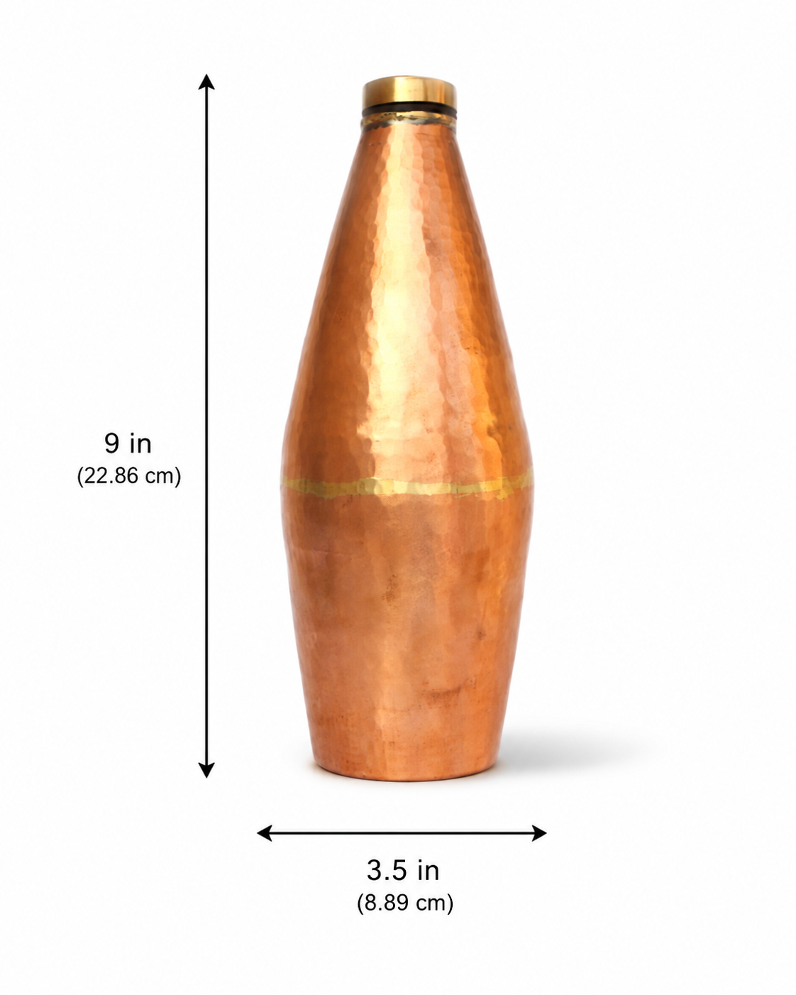Copper Bottle With Brass Knob