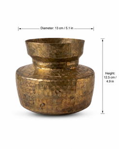 Antique Hammered Brass Lota (13X12.5CM)