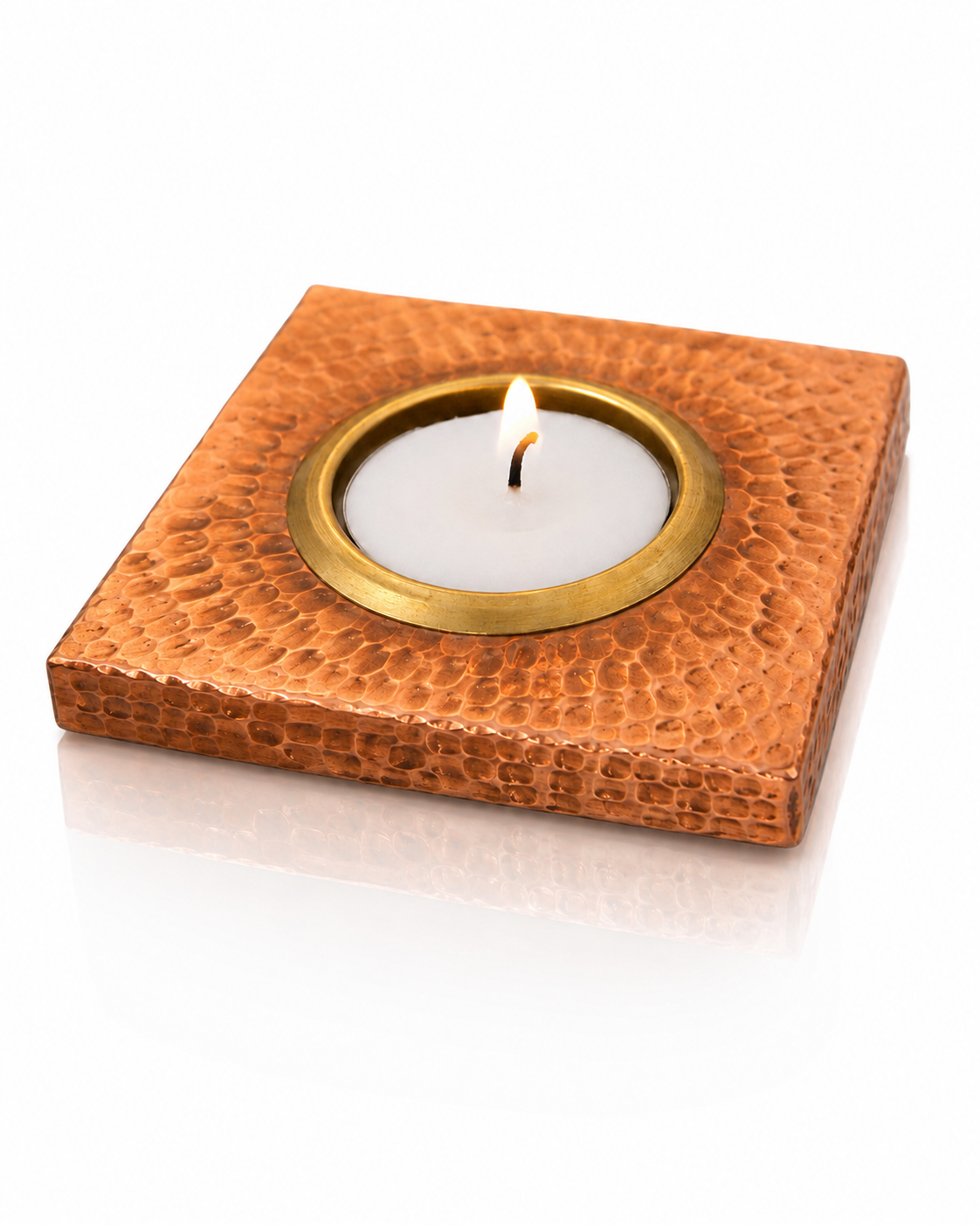 Copper & Brass Tea Light Square