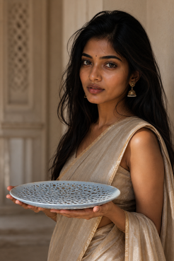 Grey Gold Finish Iron Tray