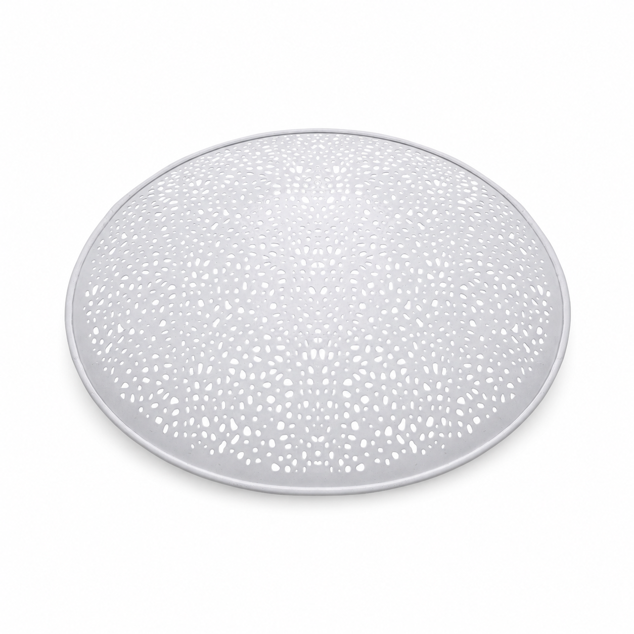 White Gold Finish Iron Tray
