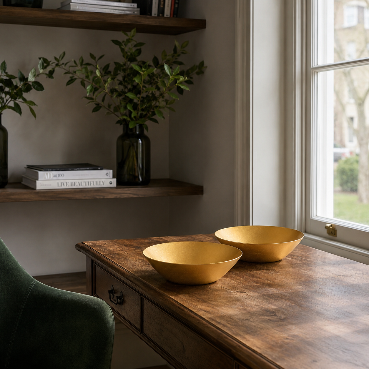 Brass T Light Set of 2