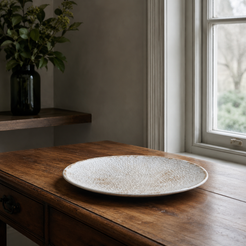 White Gold Finish Iron Tray