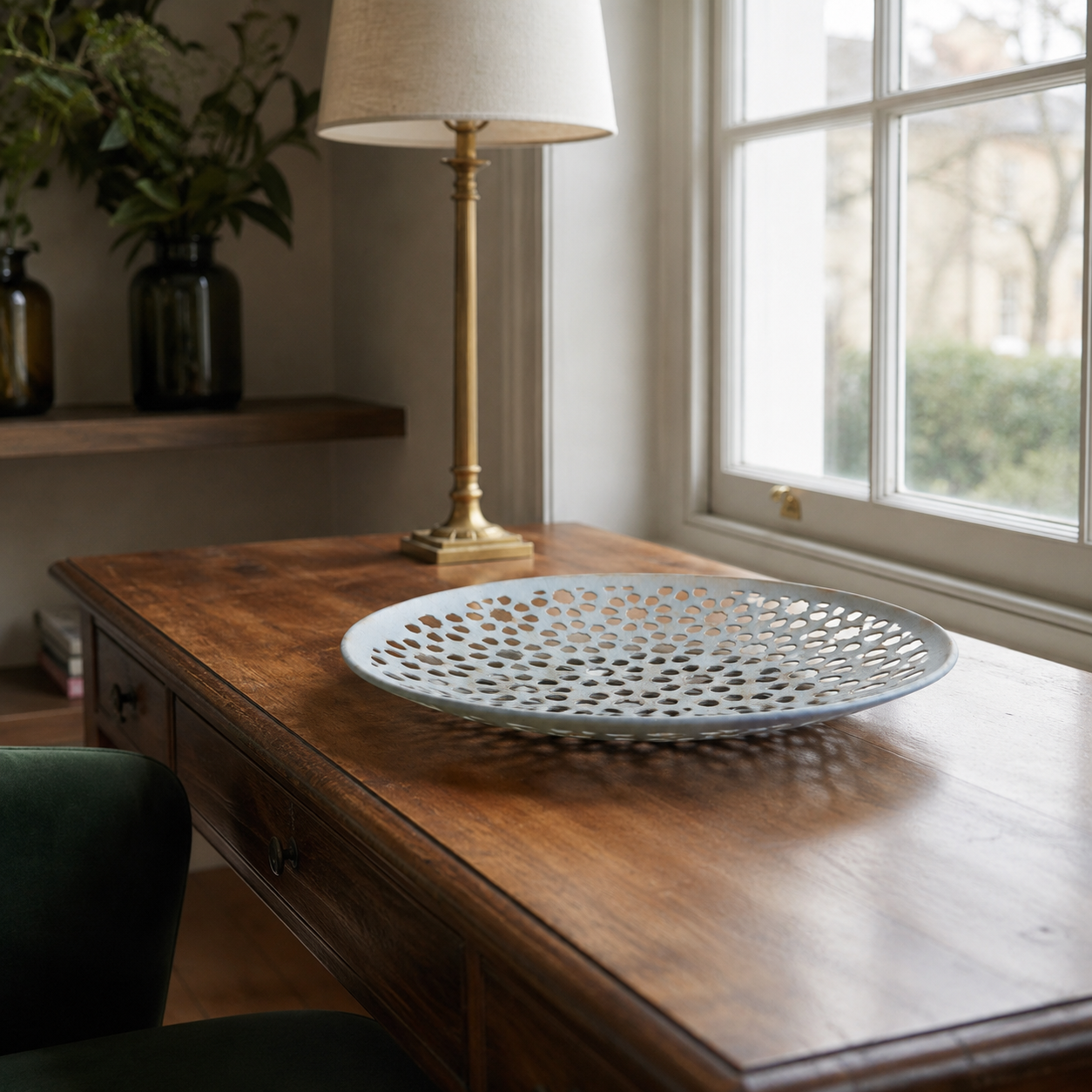 Grey Gold Finish Iron Tray