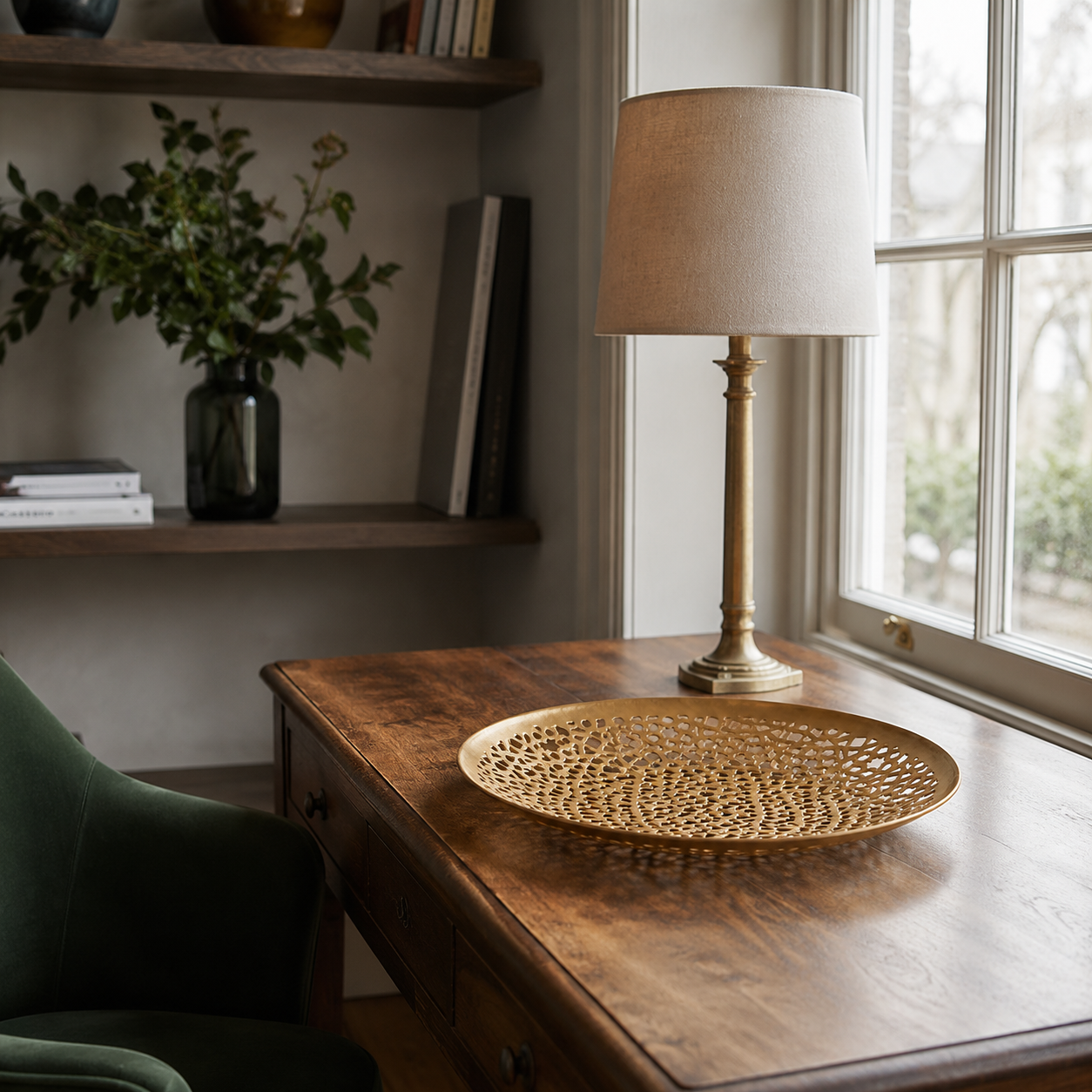Gold Finish Iron Tray