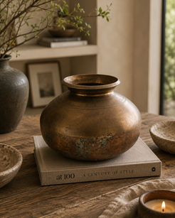 Antique Handcrafted Copper-Brass Pot (26x18 cm)
