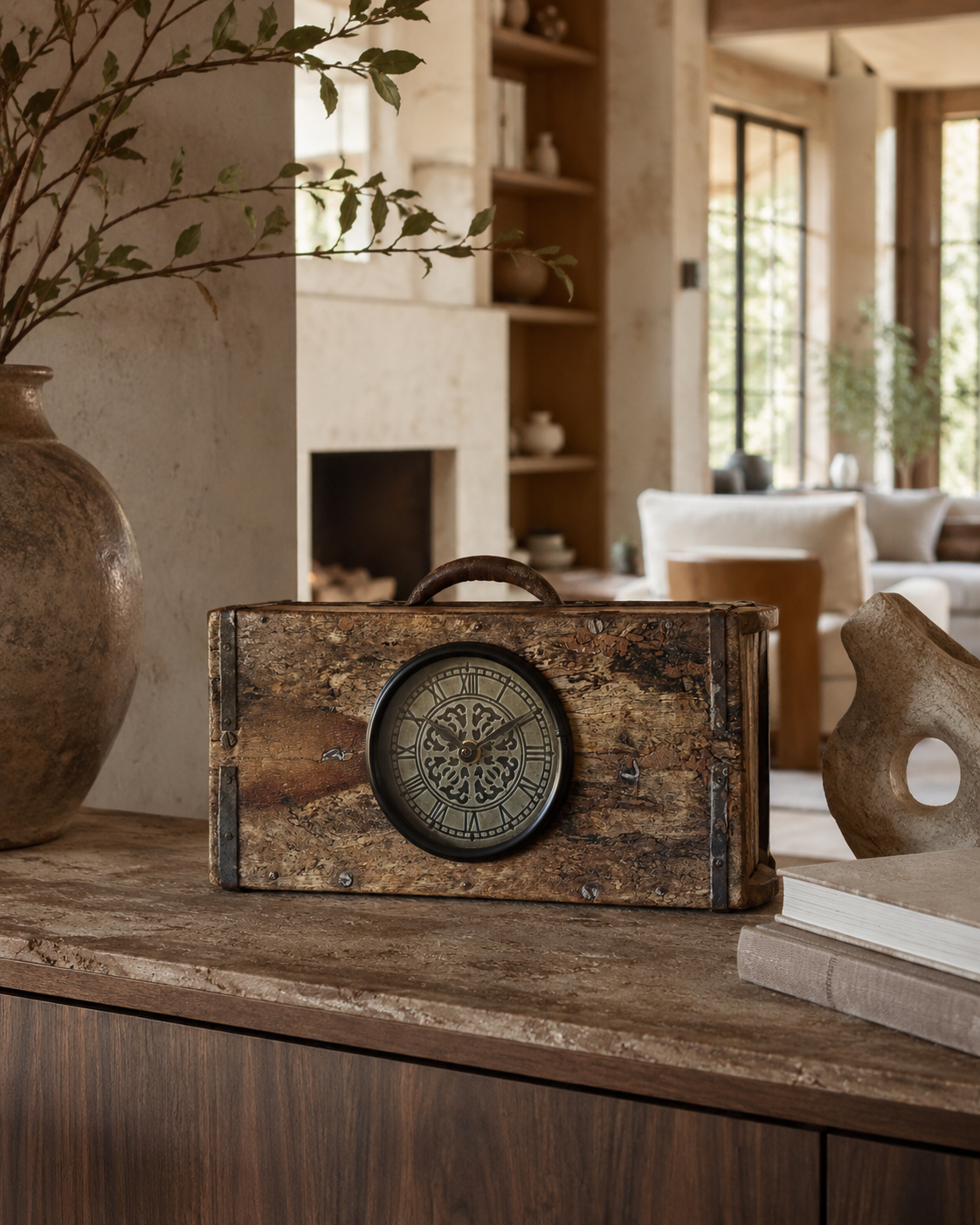 Recycled Iron Block Maker Clock