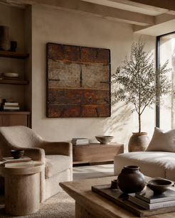 Teak Wood Square Clock