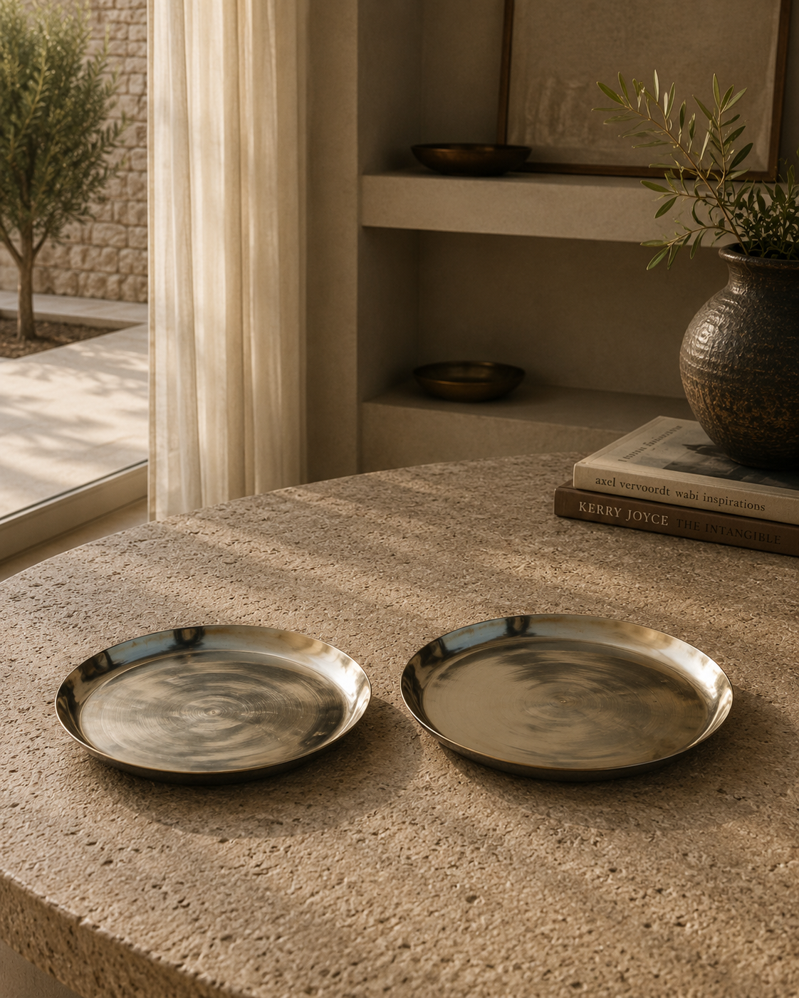 Bronze Compact Platters Set of 2