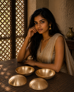 Bronze Finished Dessert Nut Bowl Set of 2, 100ML