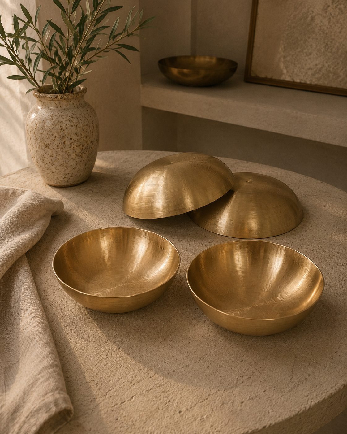 Bronze Finished Dessert Nut Bowl Set of 2, 100ML