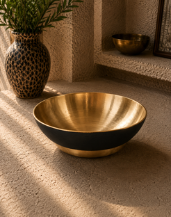 Hand Sculpted Bronze Large Serving Bowl 1300 ML