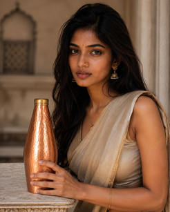 Copper Bottle With Brass Knob