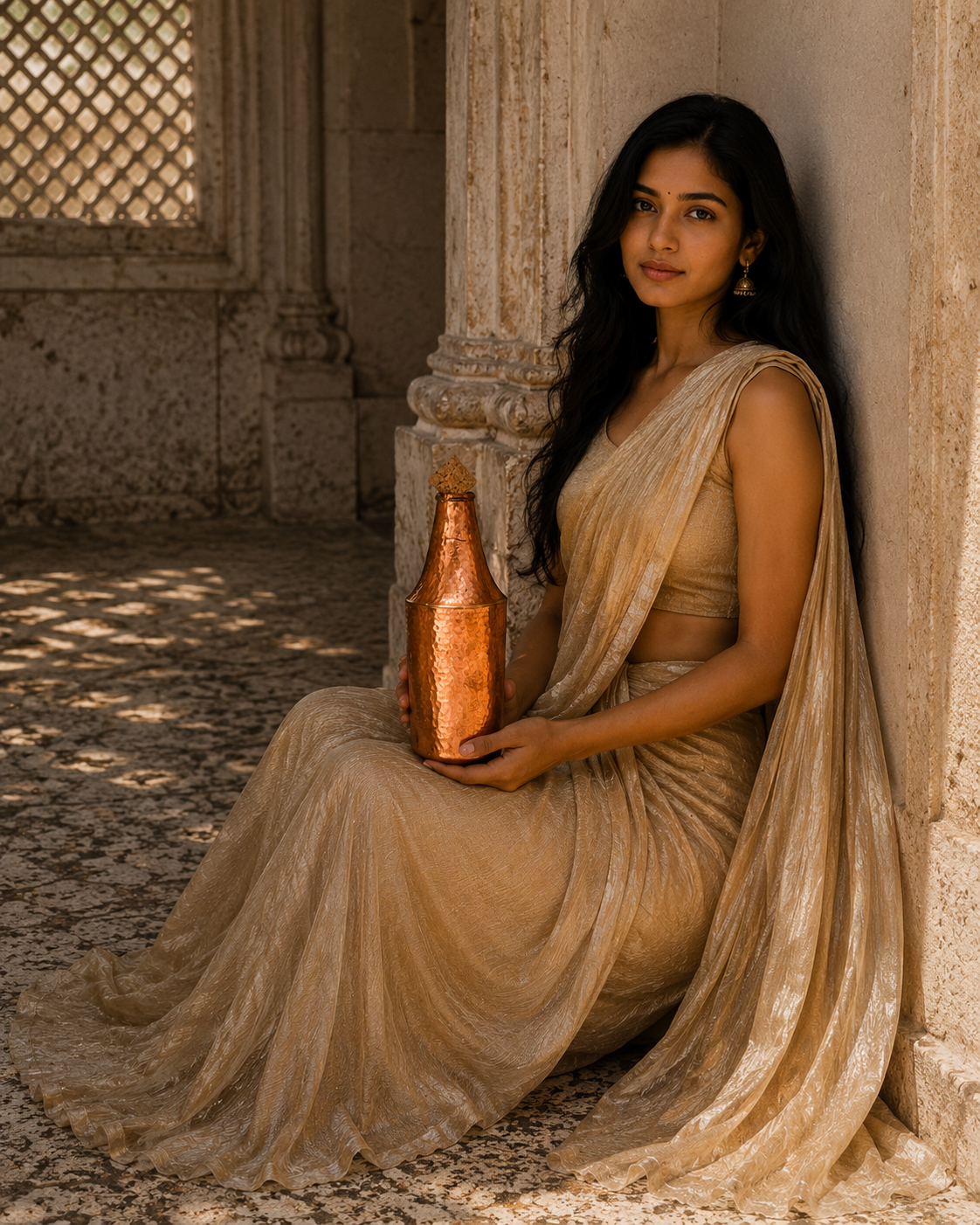 Copper Water Bottle with Cork