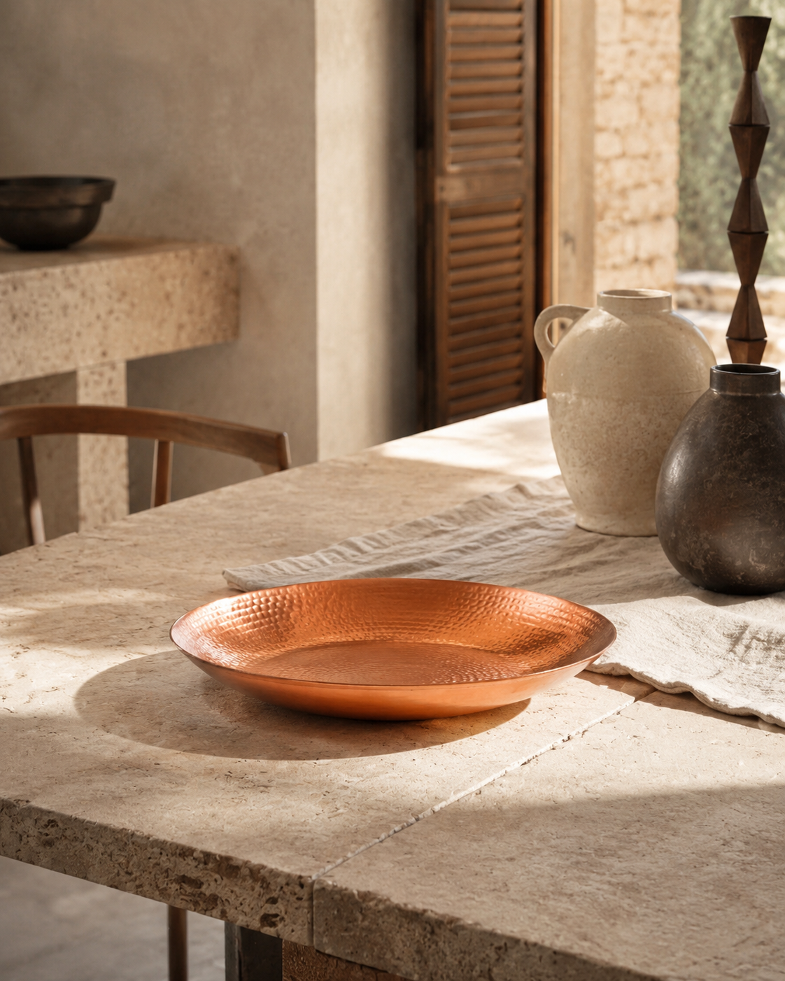 Copper Fruit Platter Round