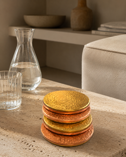 Copper & Brass Coaster Set Of 4