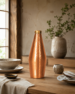 Copper Bottle With Brass Knob