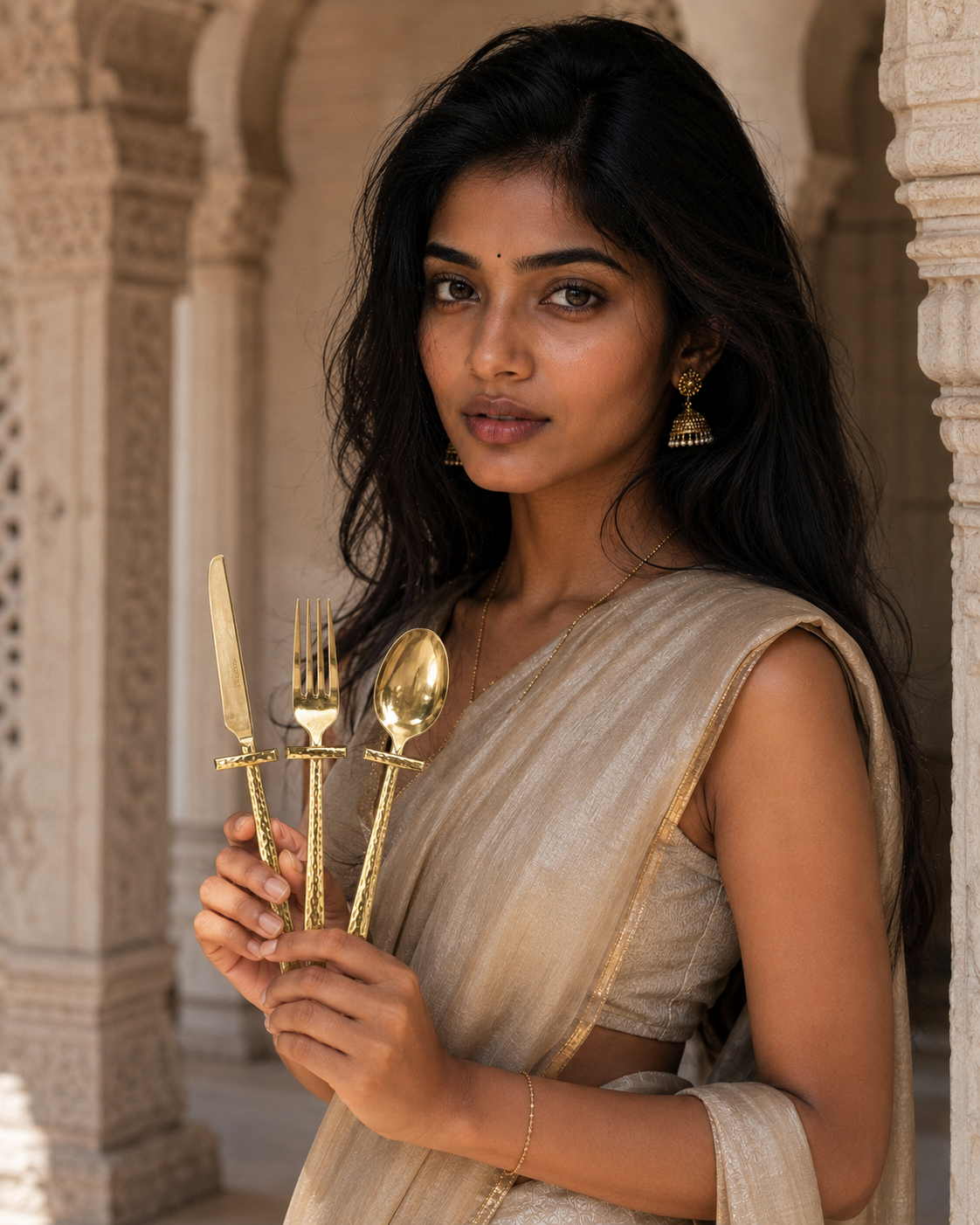 Brass Cutlery 3 Pieces Set