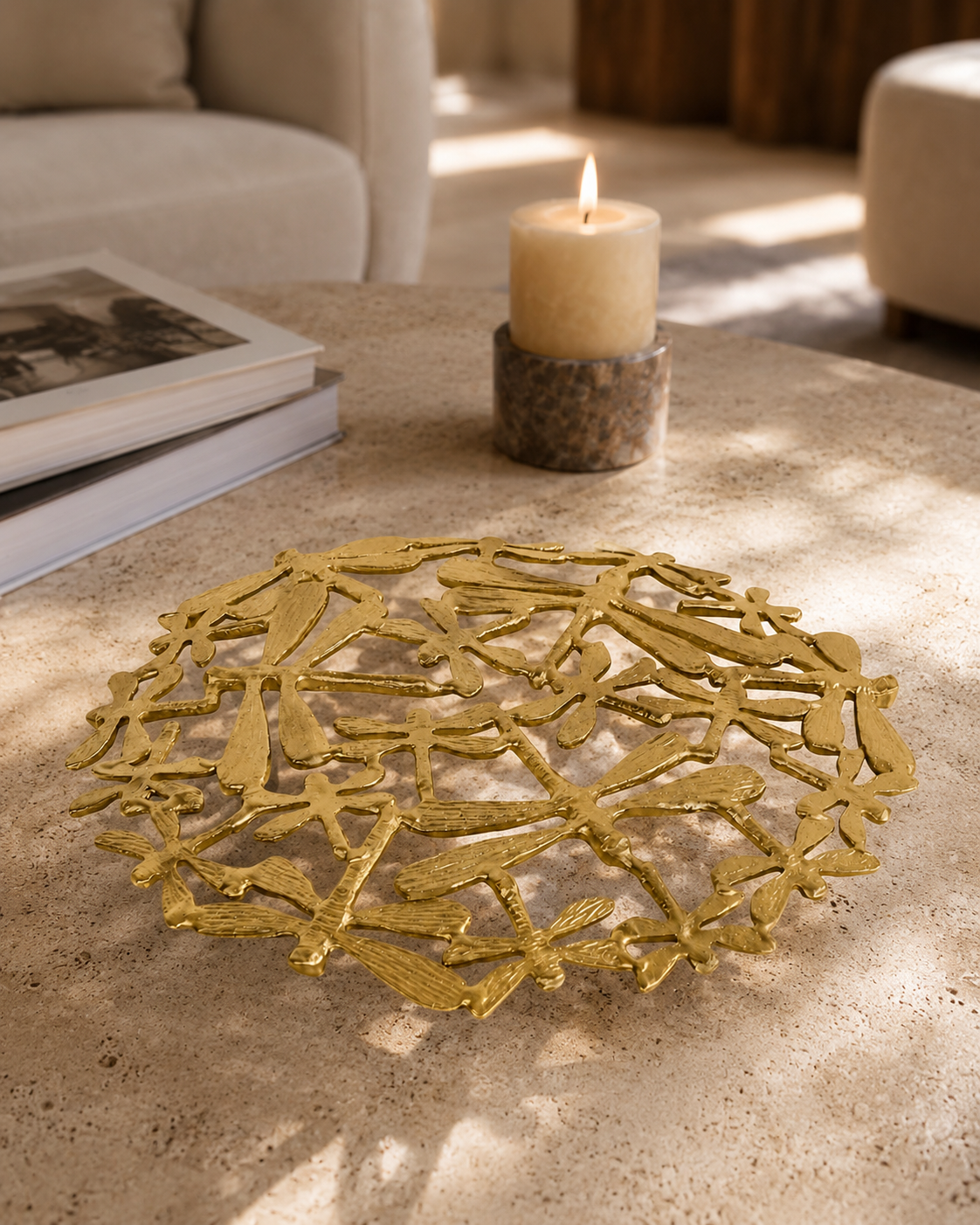 Brass Butterfly Centerpiece (Small)