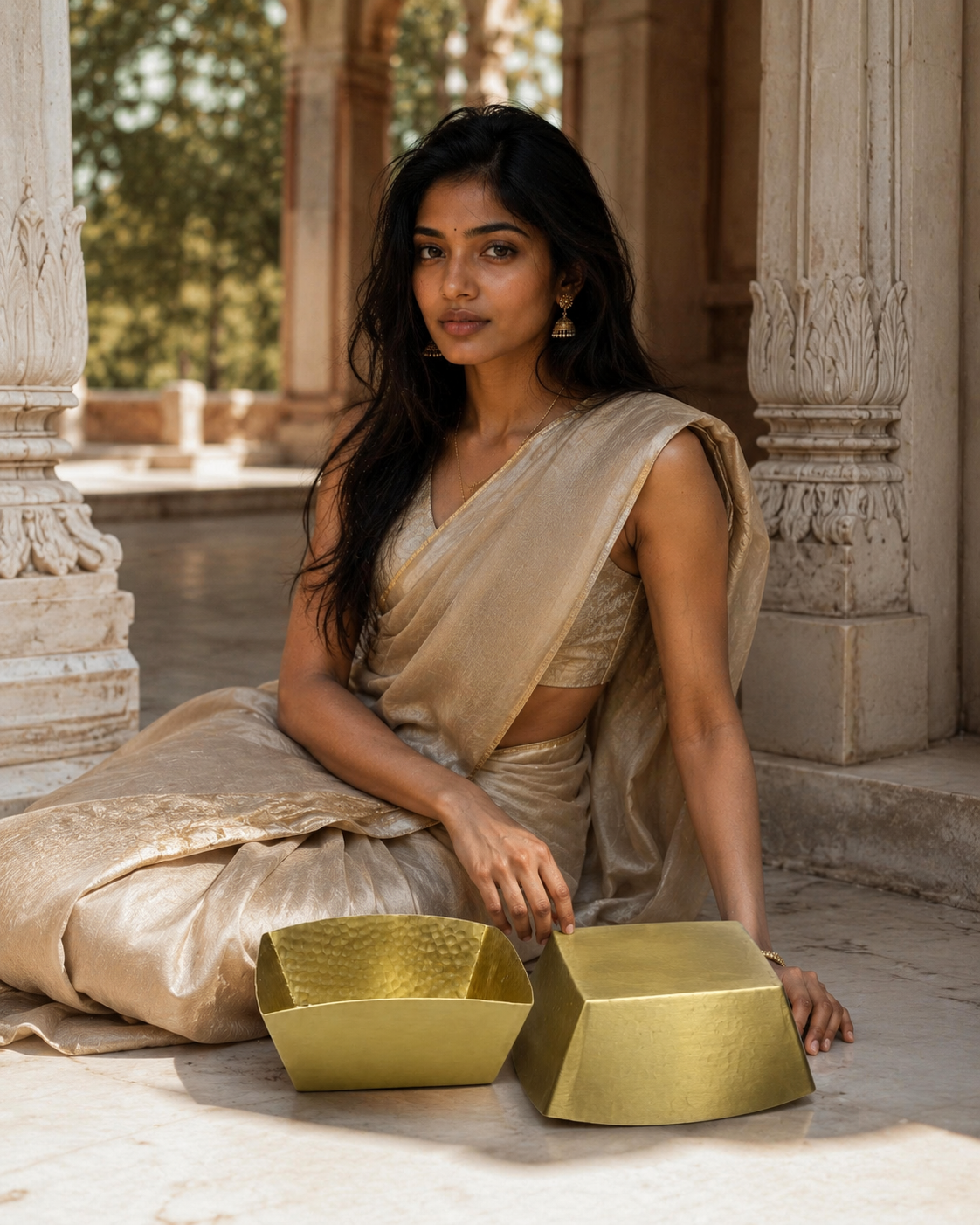 Brass Bowl Square Set of 2 without tin plating 250 ML