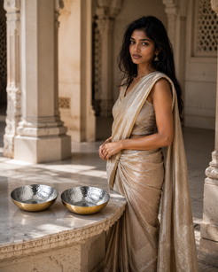 Hand Hammered Brass Nut Bowl Set of 2, 100 ml