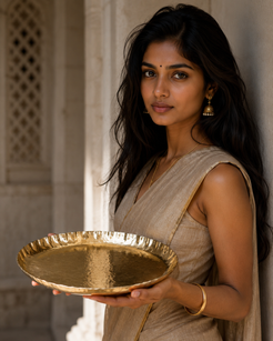 Wrinkled Brass Feather Light Plate