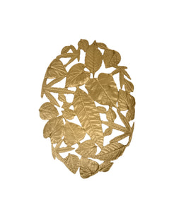 Handcrafted Leaves Oval Centerpiece(Gold) Small