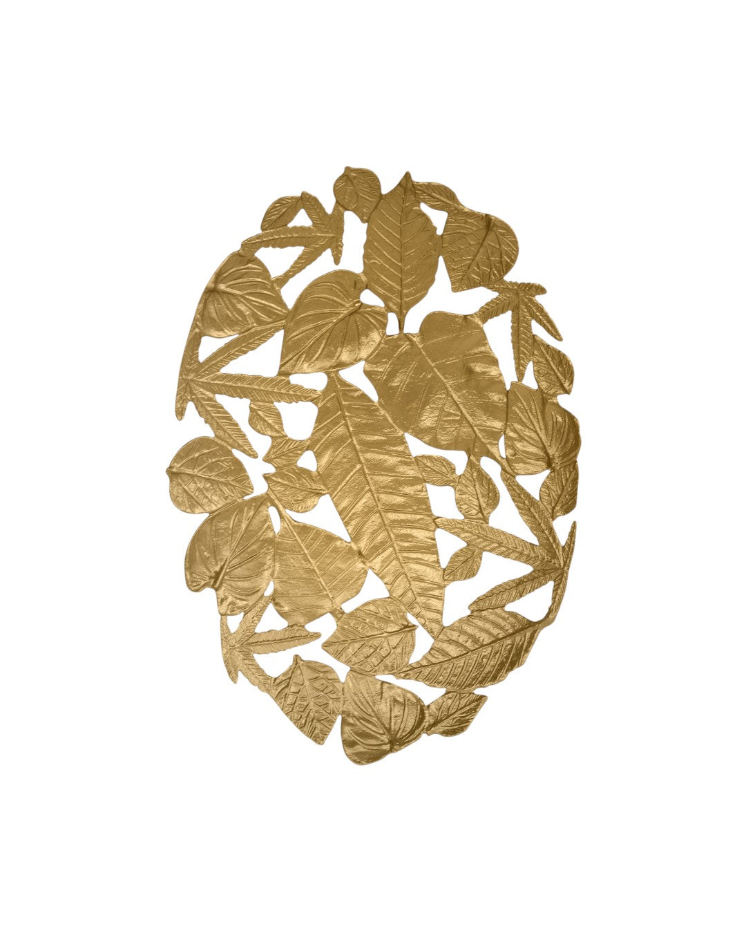 Handcrafted Leaves Oval Centerpiece(Gold) Small