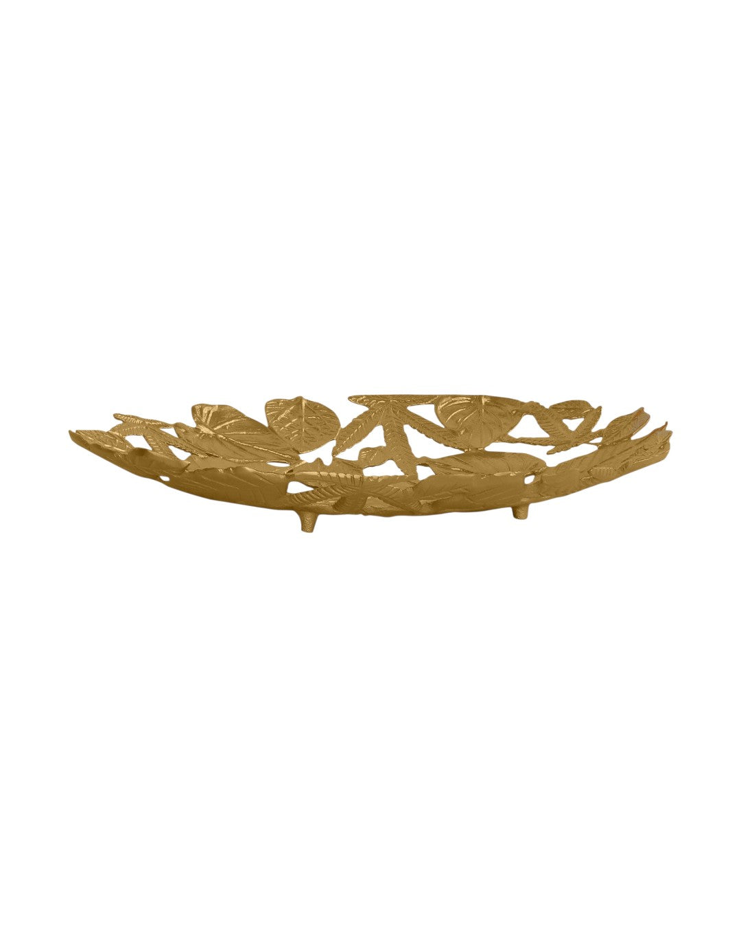 Handcrafted Leaves Oval Centerpiece(Gold) Small