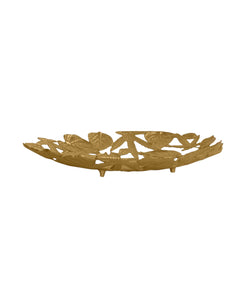 Handcrafted Leaves Oval Centerpiece(Gold) Small