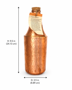 Copper Water Bottle with Cork