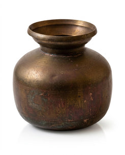 Antique Handcrafted Brass Pot / Kalash (20x19 cm)