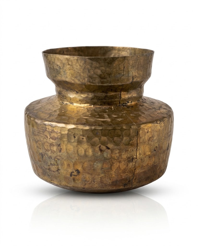 Antique Hammered Brass Lota (13X12.5CM)