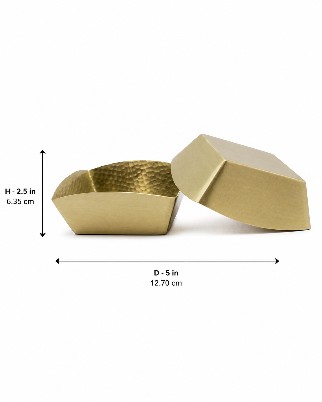 Brass Bowl Square Set of 2 without tin plating 250 ML