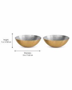 Hand Hammered Brass Nut Bowl Set of 2, 100 ml